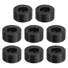 PATIKIL M10 Aluminum Spacer, 8 Pcs Metal Spacers Aluminum 10.5mm ID x 20mm OD x 10mm L Aluminum Spacer Screw Standoff Round for 2/5in or M10 Screw Bolt,Black