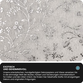 Netuno 5 Sheets of Decorative Paper Thin 190 x 290 mm 40 g Design Paper Ecru with Flowers in Silver Thin Paper for Crafts Decorating DIY Paper Decoration Vintage Tissue Paper High-Quality