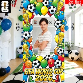 Pancarta Con Foto De La Copa Mundial 2026, Trofeo, Fútbol, P