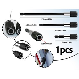 Lhbwhiz Pack of 3 Quick Change Bit Holder, 1/4 Hex Shank Extension, Socket Wrench Bit Adapter, Hex Shank Drill Chuck Holder, for Drills and Hand Drivers (60/100/150 mm)