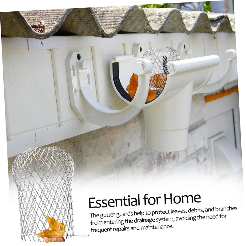Tofficu 8 Pcs Gutter Downspout Strainer Covers Durable Aluminum Mesh