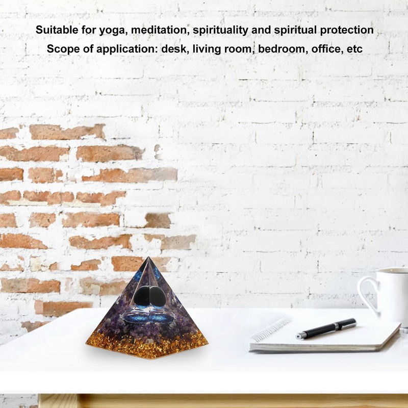 Crystal Pyramid Exquisite Beautiful Pyramid Power Stone Ornament for Desks