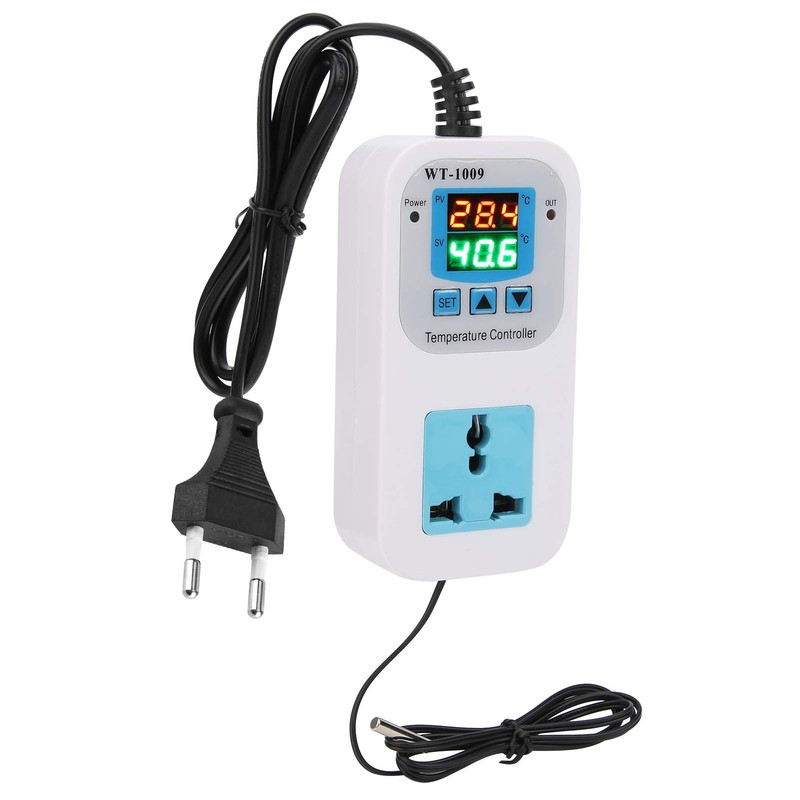 Temperature Controller Reptile Thermostat Switch Socket Dual Display Digital Temperature