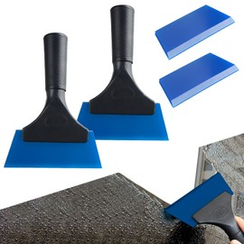 ZeniMart Squeegee, Film Sticker, Car Film, Spatula, Installation Spatula, Blade Included, Rubber Spatula, Film, Insulation Film, Air Drainage, Strong, Car Wash, Cleaning, Replaceable, Set of 2 (Blue)