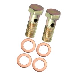 ACROPIX M12x1.25 Banjo Bolt Brake Fitting Adapter Kit Brake Line Thread Single Banjo Bolt with 12mm Spacer - Pack of 2