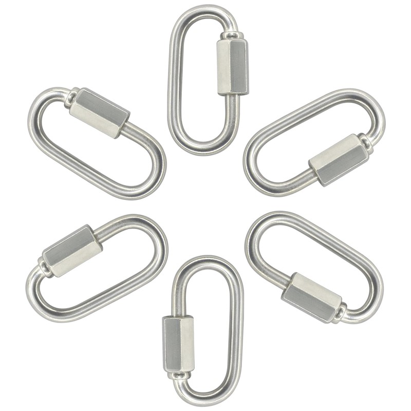 6 PCS 304 Stainless Steel Quick Link Hooks