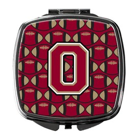 Caroline's Treasures Letter O Football Garnet and Gold Compact Travel Mirrors, Multicolor