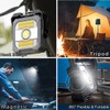 LED Solar Portable Camping Lights with Stand dimmable,Magnetic Work Lights
