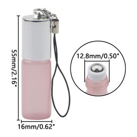 Newzoll 10Pcs Glass Roll-on Bottles 5ml 1/6oz Pink Pearly Roller Vials for Essential Oils Fragrance Perfume Aromatherapy Lip Balms