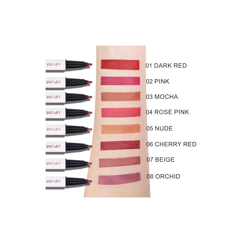 Kaely- 2 rotuladores de tinte labial mate color nude moca,