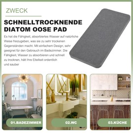 Absorbent Diatomite Coasters for Bathroom - Pack of 6 Water Absorbent Coasters, Diatomite Tray Coasters, Diatomite Soap Dish, Water Absorbent, for Hand Soap Cups, Soaps