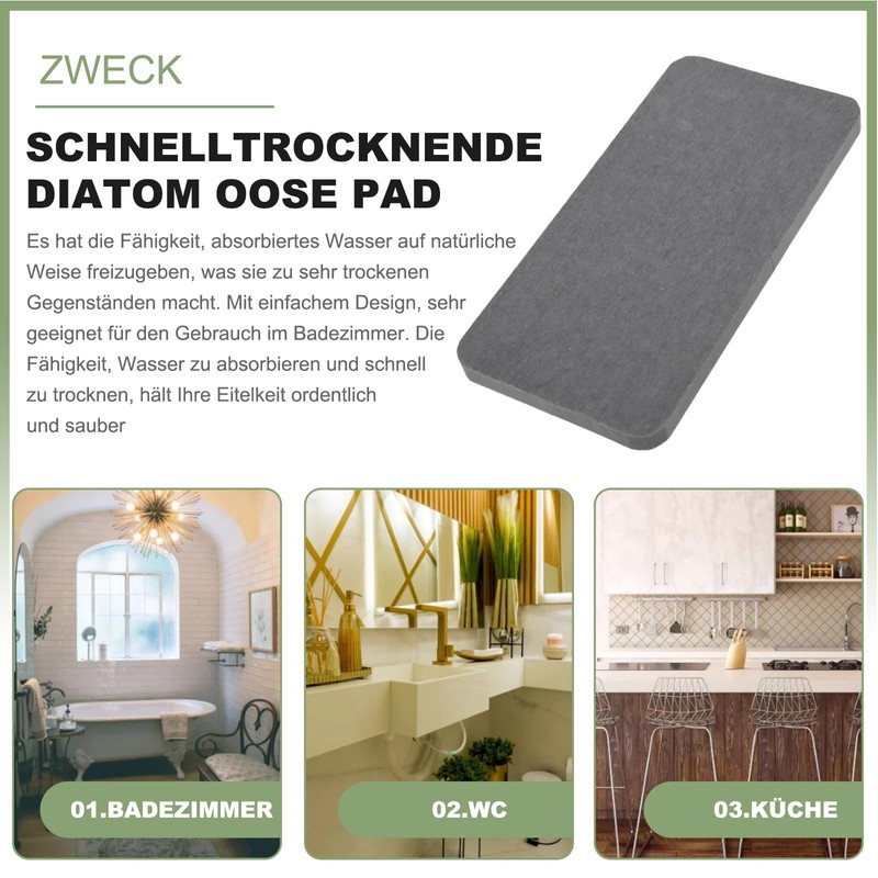 Absorbent Diatomite Coasters for Bathroom - Pack of 6 Water