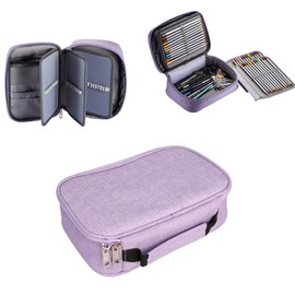 Large Colored Pencil Case Big Capacity Pen Bag Multi-Layer Pencil Case Pen Organiser Zipped Art Supplies Storage Pouch Case for Artist Students Sketch Drawing Pencils Holder 72 Slots