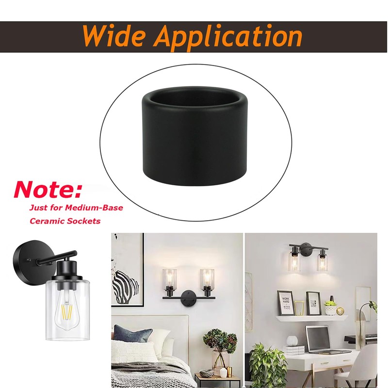 QMTSINEW Metal Lamp Shade Collar Rings, Light Socket Shade Ring