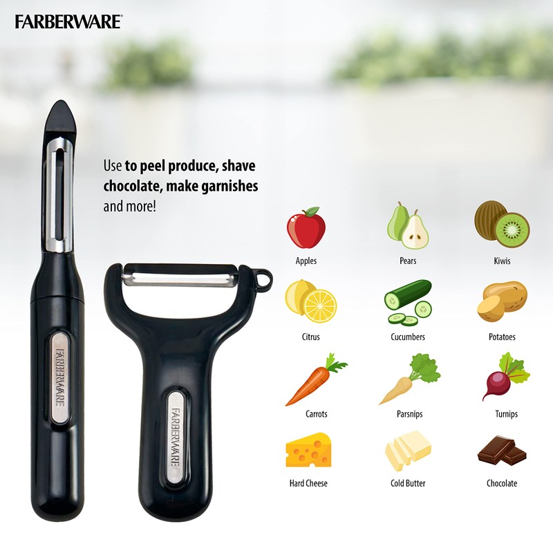 Farberware Professional Peeler, 8-Inch and 5-Inch, Black