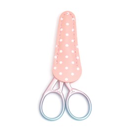 Yutoner 3.7 Inch Sewing Embroidery Scissors with Artificial Leather Cover Stainless Steel Stork Scissors Vintage Embroidery Scissors for DIY Craft, Art Work, Needlework, Cross Stitch (Pink)