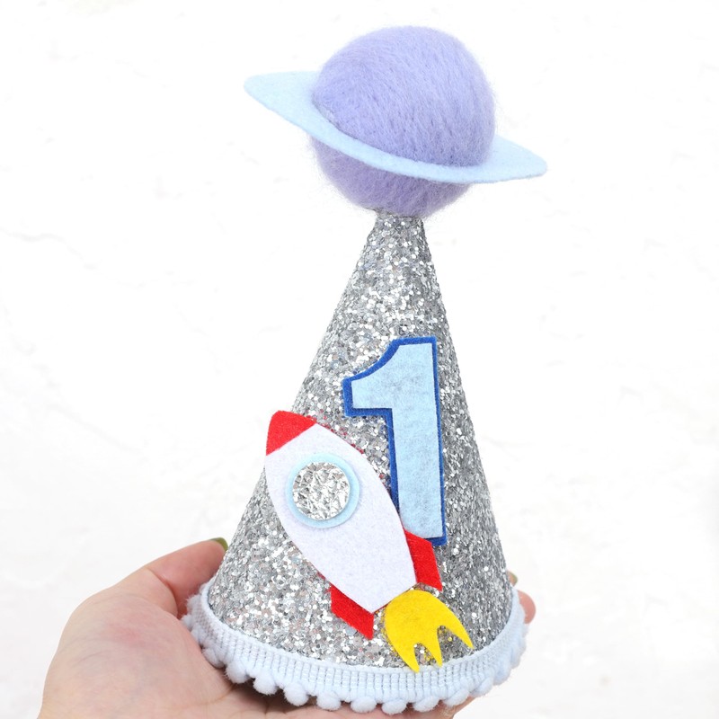 BASCT Outer Space Birthday Crown - Rocket First Trip Around