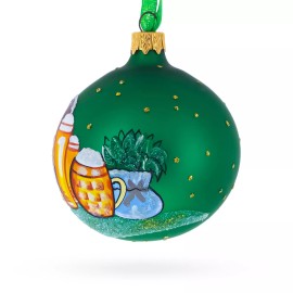 BESTPYSANKY Beer Barrel Blown Glass Ball Christmas Ornament 3.25 Inches