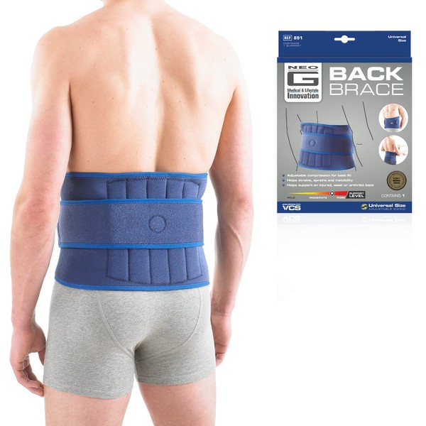 Neo-G Back Support with Flexible Stays and Power Straps – Back Brace for Lower Back Pain Relief, Muscle Spasm, Strains, Arthritis, Rehabilitation - Adjustable Compression - Class 1 Medical Device