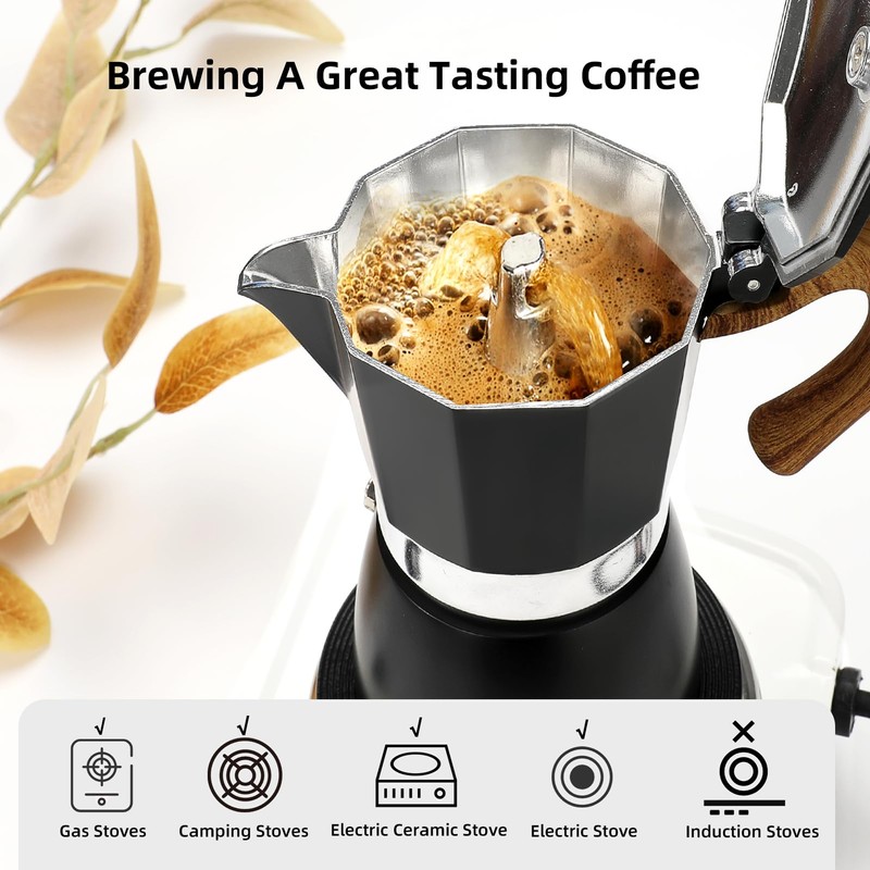Mongdio Stovetop Espresso Maker Moka Pot, Cuban Coffee Maker Stove