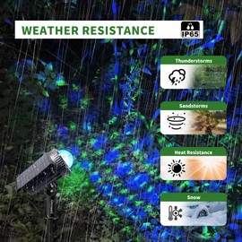EVERhasauty Outdoor Solar RGB Color-Changing Projection Lights, IP65 Waterproof 150° Adjustable LED Landscape Spotlights for Yard & Party Decoration