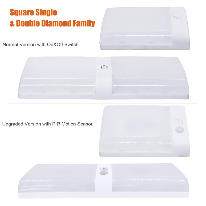 Facon 6 Pack LED RV Pancake Light Square Ceiling Dome