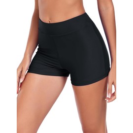 RELLECIGA Women's Black High Waisted Board Shorts Boyshorts Swim Bottoms Swim Shorts Women Size X-Large