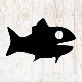Fish Wall Decals Silhouette - Fish Wall Stickers - Fish Sea Nautical River Ocean Fisherman - Fish Room Decor for Bedroom Kitchen Laptop Water Bottle Car Window Decals DWSV5326