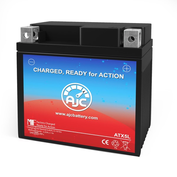 AJC Battery Compatible with Yuasa YX5LBS Powersports Replacement Battery