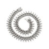 Silver Dog Chain Collar, Side Spiked Style Necklace Bling Diamond