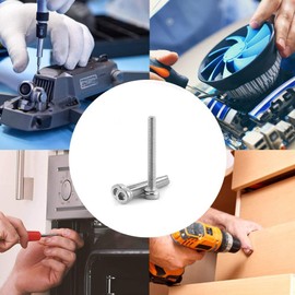 Walfront 100 Pcs M3 Stainless Steel Hex Socket Cap Head Screw Bolts Tool Kit with Plastic Bags