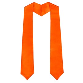 GHGMAO Unisex Adult Plain Graduation Stole Sash, Sublimation Blank Satin Stole for Men Women, Honor Stoles Orange Grad Sash for Class of 2025 Students, Academic Commencements, 72" Long