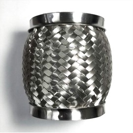 3.5" Exhaust Flex Coupling Joint Bellow with Interlock Liner - SS304 - Stainless Steel 3.5" x 6" OAL