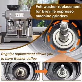10Pcs Felt Washer Replacement for Breville Espresso Machine Grinders, Compatible with BES870, BES878, BES880, BES980, BES990, BCG600, BCG820, Breville Espresso Machine Parts