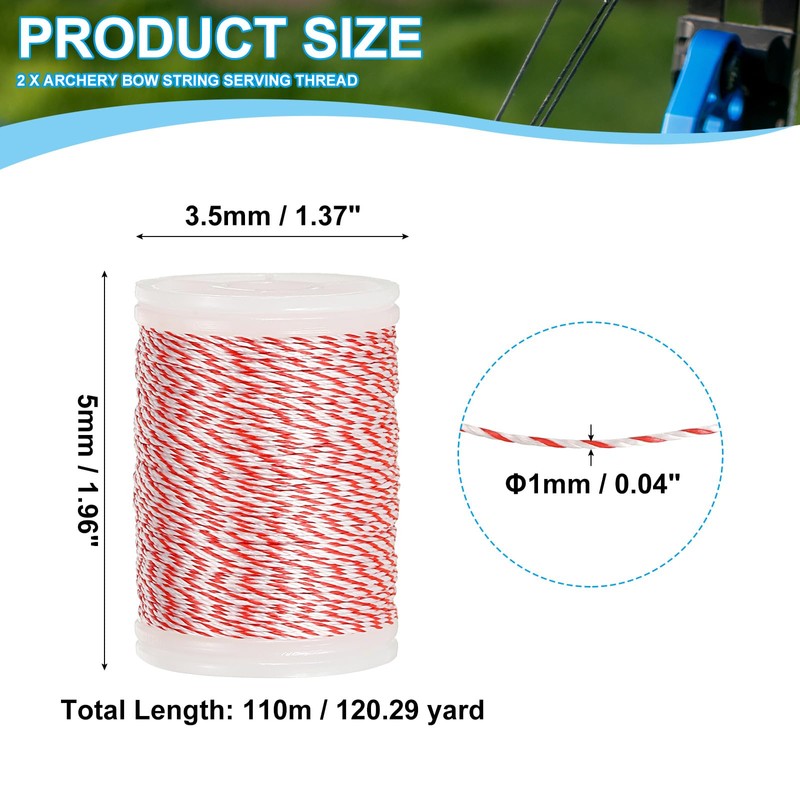 sourcing map Archery Recurve Bow String Serving Thread 120 Yard