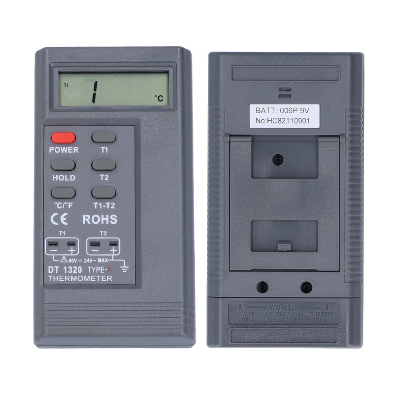 DT1320 Digital Thermometer 200℃~1370℃ Measuring Range LCD Display Temperature Meter