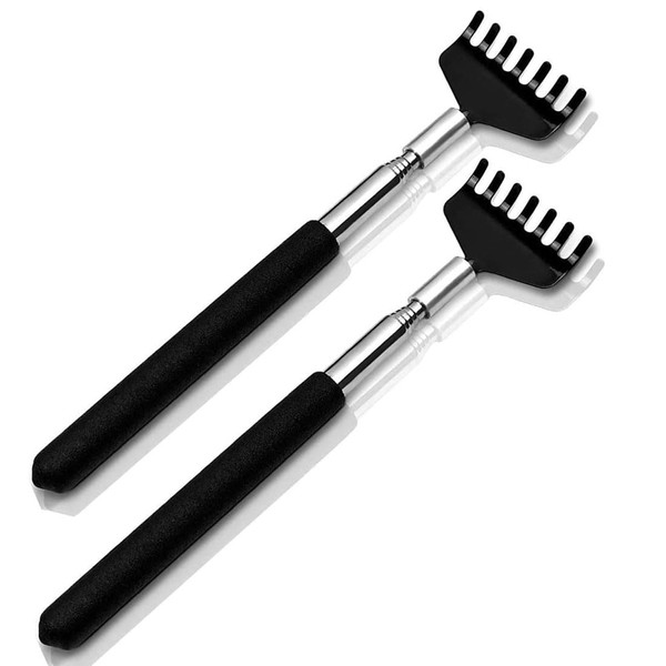 LEEQBCR 2 Pieces Retractable Back Scratcher, Portable Back Scratcher, Massager