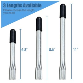 Wheelchair Brake Handle Extenders for 5/8" Tips - Flat Wheel Lock Grips Replacement, Pack of 2 (11"L)