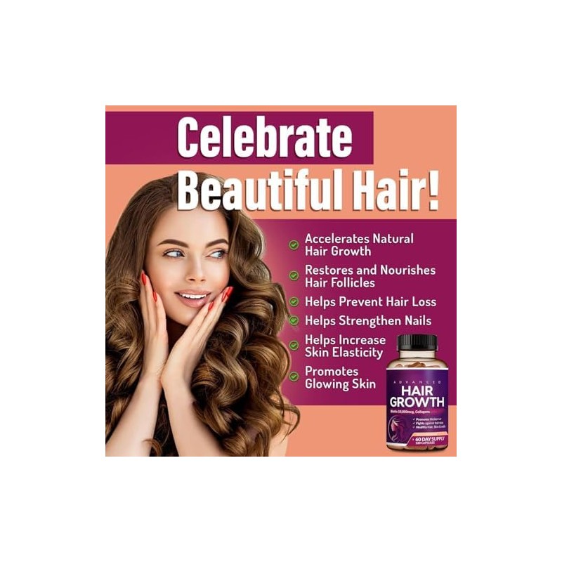 2-Pack Hair Growth Serum - Regrow Hair, Strengthen Hair/Skin/Nails