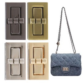 KanDery 4PCS Rectangular Twist Turn Lock, Purse Lock, DIY Catch Buckle Clasp for Bag Making Book Leather Fabric Handbag Wallet