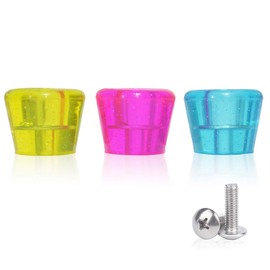 VNAKER PU Rubber Roller Skate Toe Stoppers 1 Pair with Screws (Yellow)