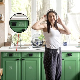 52PCS Kitchen Cabinet Labels Transparent Kitchen Closet Labels Stickers Waterproof Kitchen Decoration for Cabinet Decals Peel and Stick Home Identifier Decal Labels for Organizing Drawer Labels(White)