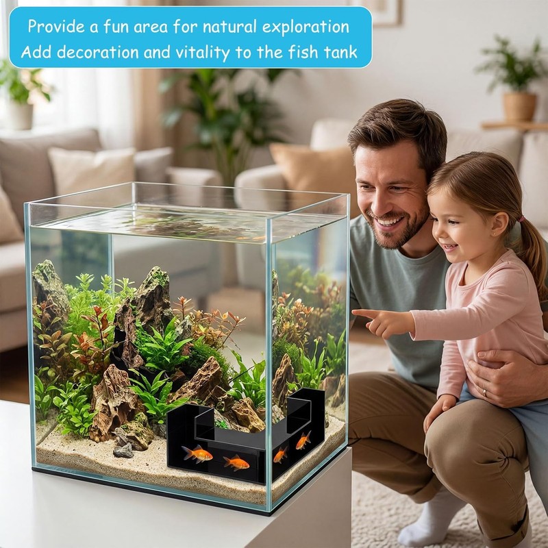 LQMBABY Fish Tank Decor Aquarium Cave - 2-Hole Aquarium Tunnel