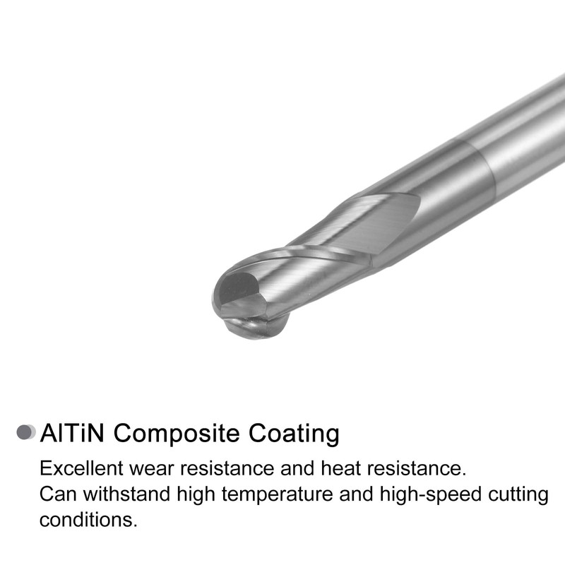 sourcing map 2pcs Ball Nose End Mills CNC Router Bits,