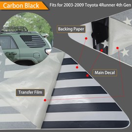 Rear Window American Flag Decal Fits 2010-2025 Toyota 4Runner 5th Gen, Precut Back Side Window Glass USA Flag Vinyl Sticker Exterior Accessories