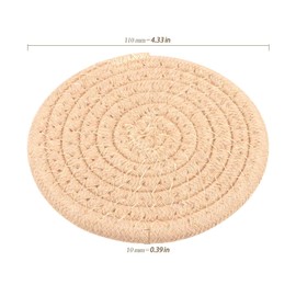 HEIHAK 12 PCS 11cm Coffee Color Drink Coasters, Round Woven Coaster Water absorption Woven Beverage Coaster Heat-Resistant Coaste for Kitchen, Restaurant and Coffee Bar
