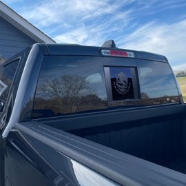 Rear Middle Window Mexican Flag Decal, Matte Black Window Mexican Flag Decal for Truck， Mexican Flag Decal Sticker for Truck Back Window (Matte Black, for Dodge Ram)