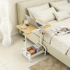 Overbed Table with Wheels,Height Adjustable Side Table