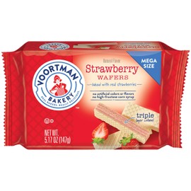 Voortman Bakery Strawberry Wafers, Mega Size, 5.17 oz, Case of 9