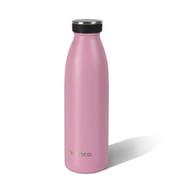 wenco Stainless Steel Drinking Bottle 0.5 L / 500 ml Insulated and Leak-Proof for Cold and Hot Drinks Can Also Be Used as a Thermos Flask BPA Free - Flamingo Pink